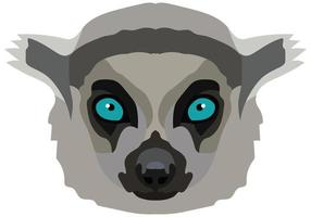 Cute lemur head with blue eyes. vector illustration. stylish image for printing on any surface