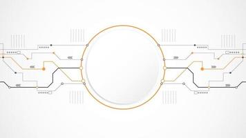 white grey circle technology background abstract. technology with line digital color grey, orange, dot, hi-tech, vector. circle technological for web banner, background, wallpaper, structure, object. vector