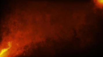 astratto ciclo continuo arancia fuoco particelle con Fumo nube video