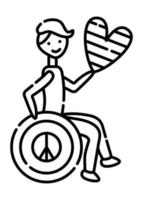 Disabled man in wheelchair vector