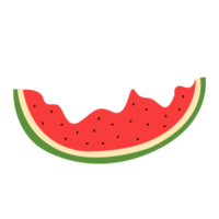 ilustração de fatia de melancia mordida png