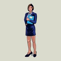 Secretary holding a book vector illustration