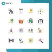 Modern Set of 16 Flat Colors and symbols such as happy human farming marketing increase Editable Pack of Creative Vector Design Elements