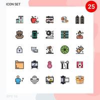 Set of 25 Modern UI Icons Symbols Signs for house identity off company brand Editable Vector Design Elements