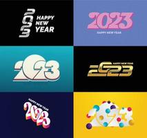 Big Collection of 2023 Happy New Year symbols Cover of business diary for 2023 with wishes vector