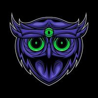 Owl head esport logo vector