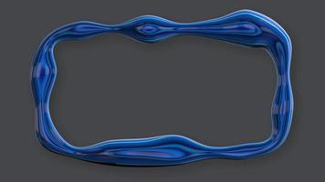 Bright blue liquid organic frame with endless circular motion warps as it moves. Alpha channel included. Loop sequence. 3D Animation video