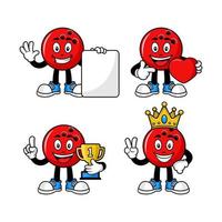 Bowling ball cartoon character design collection vector