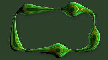 Green liquid organic frame with endless circular motion warps as it moves. Alpha channel included. Loop sequence. 3D Animation video