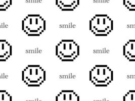 Smile cartoon character seamless pattern on white background vector