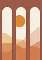 arquitectura de marruecos en la ilustración del cartel de los arcos. arte estético moderno. diseño artístico estilo boho para decoración de paredes vector