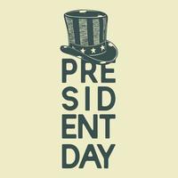 Hand drawing president day element with big hat on white background vector