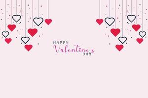 Heart for valentines day greeting card background, heart hanging isolated on pink background vector