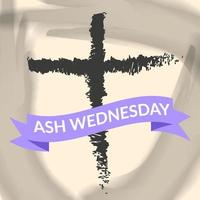 ash Wednesday with abstract cross illustration vector