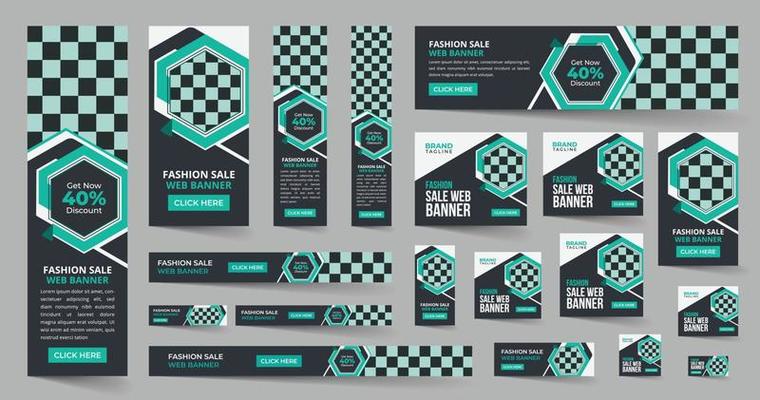 Fashion sales web banner template design