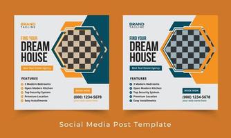 Real estate and home apartment social media post template design vector