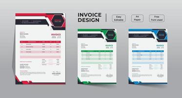 Business invoice template design vector