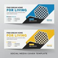 Real estate and home apartment social media cover template vector