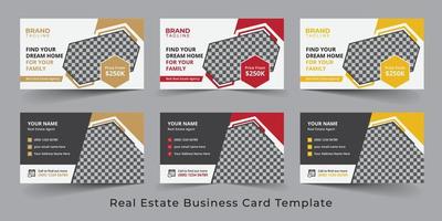 Real Estate Agent and Home Sales Business Card Template Design vector