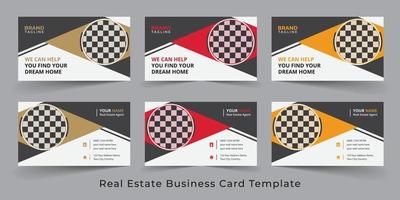 Real Estate Agent and Home Sales Business Card Template Design vector