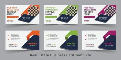 Real Estate Agent and Home Sales Business Card Template Design vector