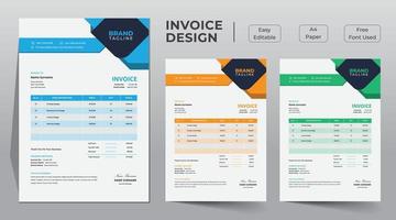 Business invoice template design vector