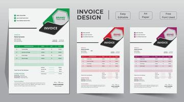 Business invoice template design vector