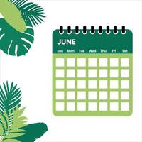 June month Calendar vector