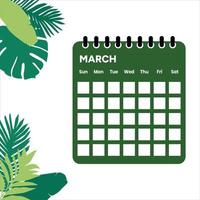 March Month Calendar vector