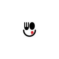 diseño de logotipo de icono abstracto de sonrisa de comida vector