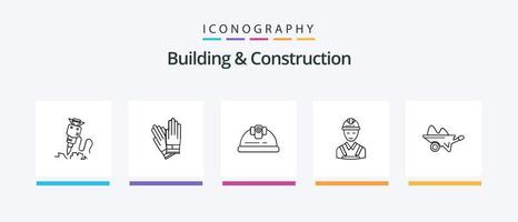 paquete de iconos de la línea 5 de construcción y construcción que incluye ascensor. jardinería. construcción. jardín. carretilla. diseño de iconos creativos vector