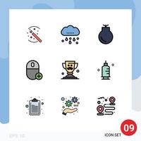 9 Thematic Vector Filledline Flat Colors and Editable Symbols of cup gadget gun devices add Editable Vector Design Elements