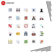 Universal Icon Symbols Group of 25 Modern Flat Colors of mixer chess certificate bishop page Editable Vector Design Elements