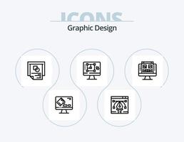 Graphic Design Line Icon Pack 5 Icon Design. data. increase. map. enhance. decrease vector