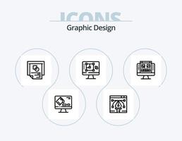 paquete de iconos de línea de diseño gráfico 5 diseño de iconos. datos. aumento. mapa. mejorar. disminuir vector