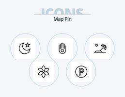 Map Pin Line Icon Pack 5 Icon Design. . subway. patient. railway. mountains vector