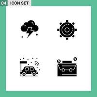 Mobile Interface Solid Glyph Set of Pictograms of farming cpu engine page smart Editable Vector Design Elements