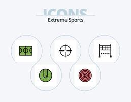 paquete de iconos llenos de línea deportiva 5 diseño de iconos. . fútbol. deporte. objetivo. tenis vector