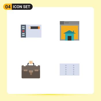 Set of 4 Modern UI Icons Symbols Signs for design website tablet web tourist Editable Vector Design Elements