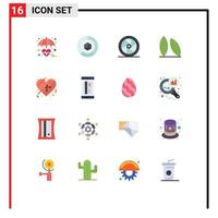 16 Universal Flat Color Signs Symbols of food bean logistic superstar movie star Editable Pack of Creative Vector Design Elements
