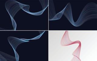 Wave curve abstract vector backgrounds for a sleek and modern look