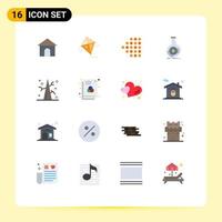 16 Creative Icons Modern Signs and Symbols of tree autumn left financial banking Editable Pack of Creative Vector Design Elements