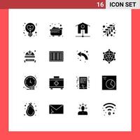 paquete de iconos de vector de stock de 16 signos y símbolos de línea para elementos de diseño de vector editable de fuego de trabajo de niño de casco duro