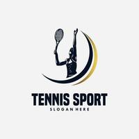 Tennis sport logo design template vector