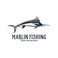 Marlin fish logo logo design template illustration . Sport fishing Logo vector