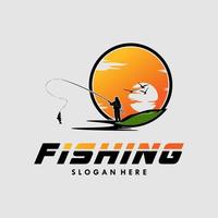 Ilustración de vector de diseño de logotipo de pesca