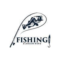 Fishing logo design template illustration vector