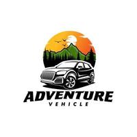 diseño de logotipo de aventura de coche suv moderno vector