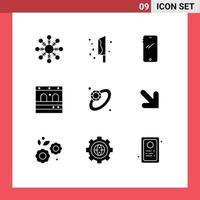 9 Universal Solid Glyphs Set for Web and Mobile Applications jewelry train phone garage iphone Editable Vector Design Elements