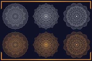 Set Luxury ornamental mandala design background, Multi-purpose golden luxury ornamental background vector